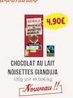Chocolat au lait noisettes gianduja - NATURILIA - Naturalia Chocolat au lait noisettes gianduja - NATURILIA à 4,90 € dans le catalogue Naturalia