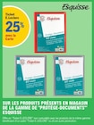 Ticket E.Leclerc 25% avec la carte sur les produits présents ennmagasin de la gamme de "protège-documents" esqquisse - ESQUISSE - E.Leclerc Ticket E.Leclerc 25% avec la carte sur les produits présents ennmagasin de la gamme de "protège-documents" esqquisse - ESQUISSE dans le catalogue E.Leclerc