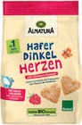Bio-Hafer-Dinkel-Herzen oder Bio-Dinkel-Kekse von Alnatura im aktuellen tegut Prospekt für 1,49 €