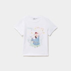 T-shirt coton Reine des neiges blanc fille en promo chez La Halle T-shirt coton Reine des neiges blanc fille dans le catalogue La Halle