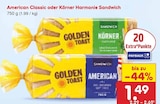 American Classic oder Körner Harmonie Sandwich von Golden Toast im aktuellen Netto Marken-Discount Prospekt für 1,49 €