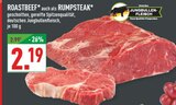 ROASTBEEF auch als RUMPSTEAK Angebote von JUNGBULLEN-FLEISCH bei Marktkauf Rheda-Wiedenbrück für 2,19 €