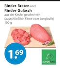 Rinder-Braten und Rinder-Gulasch von Alpenrind im aktuellen V-Markt Prospekt für 1,69 €