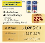 Gorbatschow & Lemon/Energy bei Metro im Prospekt "" für 2,01 €