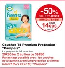 Couches T4 Premium Protection - Pampers en promo chez Monoprix Drancy à 14,93 €