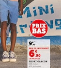 Short garcon en promo chez Super U Short garcon dans le catalogue Super U
