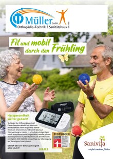 Orthopädie-Technik Sanitätshaus Müller GmbH Prospekt Fit und mobil durch den Frühling mit  Seiten