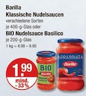 Klassische Nudelsaucen oder Bio Nudelsaucen Basiliko von Barilla im aktuellen V-Markt Prospekt für 1,99 €