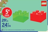 Lot de 2 briques de rangement 4 plots translucides - LEGO en promo chez Intermarché Express Nanterre à 24,90 €