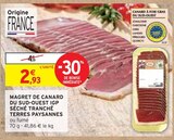 Magret de canard du Sud-Ouest IGP séché tranché - Terres Paysannes - Intermarché à Pau Magret de canard du Sud-Ouest IGP séché tranché - Terres Paysannes en promo chez Intermarché Pau à 2,93 €