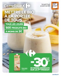 Catalogue Supermarchés Carrefour en cours à Lyon et alentours, METTRE LE BIO À LA PORTÉE DE TOUS, 10 pages, 23/04/2024 - 06/05/2024