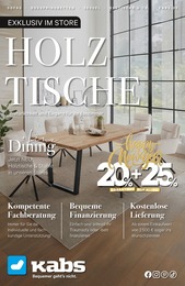 Kabs Prospekt "HOLZTISCHE!", 15 Seiten, 20.12.2024 - 20.12.2024 Aktueller Kabs Prospekt, "HOLZTISCHE!", mit Angeboten der Woche, gültig von 20.12.2024 bis 20.12.2024