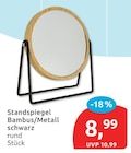 Standspiegel Bambus/Metall Angebote bei budni Pinneberg für 8,99 €