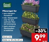 Aktuelle Gartenmöbel Angebote bei Netto Marken-Discount in Bottrop Aktuelles Pflanzregal 4er Angebot bei Netto Marken-Discount in Bottrop ab 9,99 €