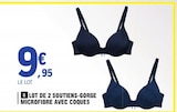 Lot de 2 soutiens-gorge microfibre avec coques en promo chez E.Leclerc Reims à 9,95 €