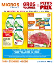 Catalogue Supermarchés Migros France en cours à Septmoncel et alentours, "GROS VOLUME = PETITS PRIX", 20 pages, 26/04/2024 - 12/05/2024