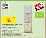 Emmentaler AOP bio 3 mois en promo chez Intermarché Emmentaler AOP bio 3 mois dans le catalogue Intermarché