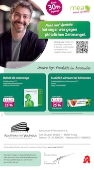 Aktueller mea - meine apotheke Prospekt (Aschheim, 4 Seiten zum blättern mea - meine apotheke Prospekt Unsere November-Angebote mit 4 Seiten