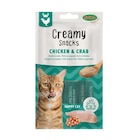 Promo Friandise en crème pour chat poulet et crabe Bubimex Creamy x 4 - 60 g à 1,99 € dans le catalogue Botanic à Dijon