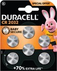 Cr2032 piles boutons au lithium 3v x6 - DURACELL en promo chez Intermarché Super Clermont-Ferrand à 6,90 €