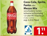 Coca-Cola, Sprite, Fanta oder Mezzo Mix für 1,11 € bei famila Nordost im Angebot Coca-Cola, Sprite, Fanta oder Mezzo Mix im aktuellen famila Nordost Prospekt