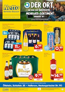 Wasser im aktuellen Netto Marken-Discount Prospekt (Heilbronn) Wasser im Netto Marken-Discount Prospekt "DER ORT, AN DEM DU IMMER AUSGEZEICHNETE PREISE FINDEST." mit 6 Seiten (Heilbronn)