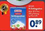 H-Schlagsahne im ALDI SÜD Prospekt H-Schlagsahne von Milsani im aktuellen ALDI SÜD Prospekt für 0,89 €
