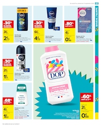 Prix et réduction Gel Douche dans le prospectus Carrefour Market en cours Offre Gel Douche dans le catalogue Carrefour Market du moment à la page 65