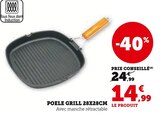 Poêle grill 28x28cm en promo chez Super U Poêle grill 28x28cm dans le catalogue Super U