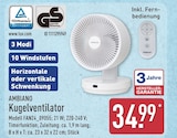 Kugelventilator von Ambiano für 34,99 € bei ALDI Nord im Angebot Kugelventilator von Ambiano im aktuellen ALDI Nord Prospekt