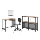 Schreibtisch+Aufbewahrungskombi und Drehstuhl schwarz/Kiefer von FJÄLLBO/KULLABERG / GULLHULT im aktuellen IKEA Prospekt