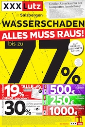 XXXLutz Möbelhäuser Prospekt für Münster mit 1 Seite XXXLutz Möbelhäuser Prospekt für Münster: "WASSERSCHADEN - ALLES MUSS RAUS!", 1 Seite, 11.06.2026 - 13.06.2026