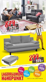 Sofa im Polstermöbel Fischer Prospekt "JETZT IST SCHLUSS - LAGERRÄUMUNG HÖHEPUNKT" mit 14 Seiten (Erlangen)
