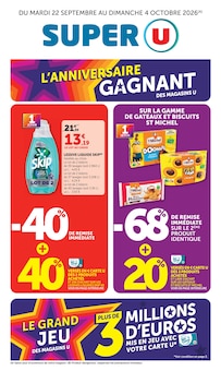 Catalogue Super U à Frignicourt cette semaine, valable du 22/09/2026 au 04/10/2026 Prospectus Super U à Frignicourt, "SUPER U", 40 pages de promos valables du 22/09/2026 au 04/10/2026