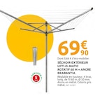 SÉCHOIR EXTÉRIEUR LIFT-O-MATIC ROTATIF 60 M + ANCRE - BRABANTIA - Mr.Bricolage à Saint-Nazaire SÉCHOIR EXTÉRIEUR LIFT-O-MATIC ROTATIF 60 M + ANCRE - BRABANTIA en promo chez Mr.Bricolage Saint-Nazaire à 69,90 €