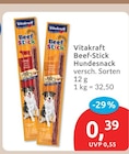 Beef-Stick Hundesnack von Vitakraft für 0,39 € bei budni im Angebot Beef-Stick Hundesnack von Vitakraft im aktuellen budni Prospekt