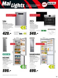 Kühlschrank Angebot im aktuellen MediaMarkt Saturn Prospekt auf Seite 11