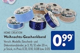 Weihnachts-Geschenkband von HOME CREATION für 0,99 € bei ALDI SÜD im Angebot Weihnachts-Geschenkband von HOME CREATION im aktuellen ALDI SÜD Prospekt