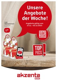 Akzenta Prospekt "Unsere Angebote der Woche!" für Wuppertal, 8 Seiten, 27.11.2023 - 02.12.2023
