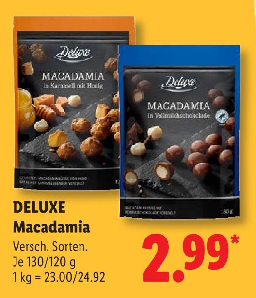 Macadamia in Karamell mit Honig