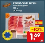 Original Jamón Serrano im Angebot bei Netto Marken-Discount in Erlangen Original Jamón Serrano Angebote von Cuareta bei Netto Marken-Discount Erlangen für 1,69 €