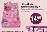 Sprechendes Baby von Lissi Dolls im aktuellen V-Markt Prospekt für 14,99 €