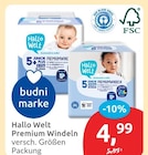 Premium Windeln Junior Plus im Angebot bei budni in Buxtehude Premium Windeln Junior Plus Angebote von Hallo Welt bei budni Buxtehude für 4,99 €