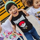 T-shirt manches courtes coton Pokémon noir garçon en promo chez La Halle Bobigny à 4,99 €