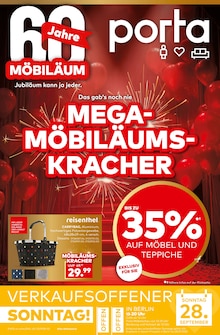 porta Möbel Prospekt "MEGA-MÖBILÄUMS-KRACHER" mit  Seiten (Berlin)