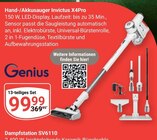 Hand-/Akkusauger Invictus X4Pro Angebote von Genius bei GLOBUS Worms für 99,99 €