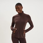 Promo Veste de sport ajustée avec fermeture marron foncé femme à 29,99 € dans le catalogue La Halle à Bron
