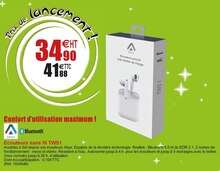 Ecouteurs sans fil TWS1 - Office DEPOT à Bordeaux Ecouteurs sans fil TWS1 en promo chez Office DEPOT Bordeaux à 41,88 €