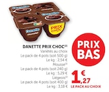 Danette Chocolat - Danette en promo chez Super U Toulouse à 1,27 €