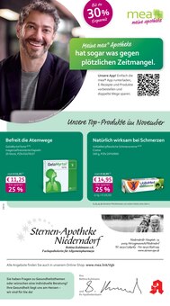mea - meine apotheke Prospekt der Woche "Unsere November-Angebote" Seite 1, 01.11.2025 bis 30.11.2025 für Herzogenaurach Aktueller mea - meine apotheke Prospekt "Unsere November-Angebote" Seite 1 von 4 Seiten für Herzogenaurach